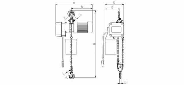 環(huán)鏈電動葫蘆,3噸環(huán)鏈電動葫蘆尺寸圖